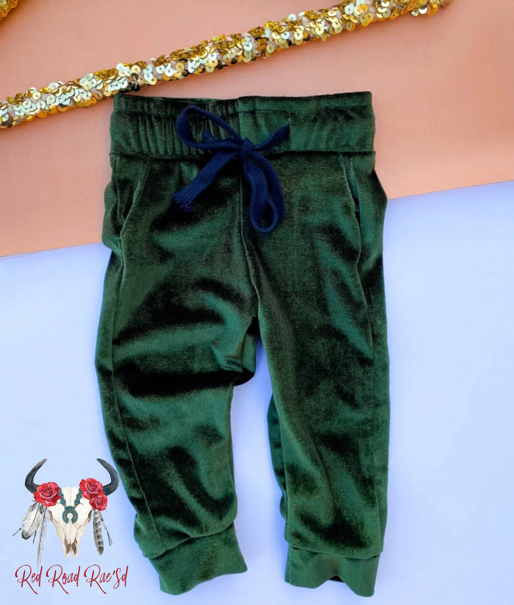 Green Velvet Joggers