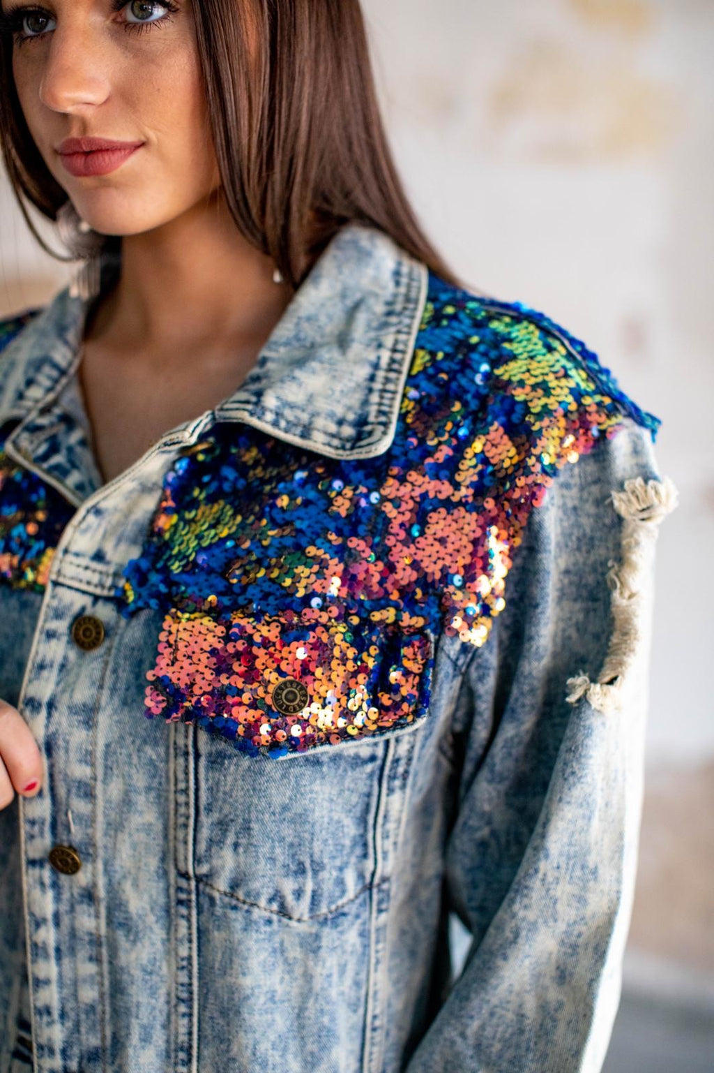 Rockin’ Blue Mermaid Denim Jacket