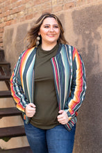 Load image into Gallery viewer, Charcoal Serape Bomber Jacket
