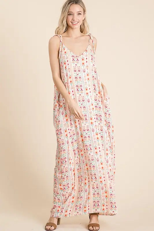 Hedy's Aztec Print Cami Maxi Dress