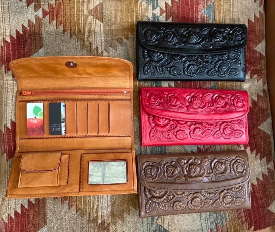 Floral Tooled Leather Wallet