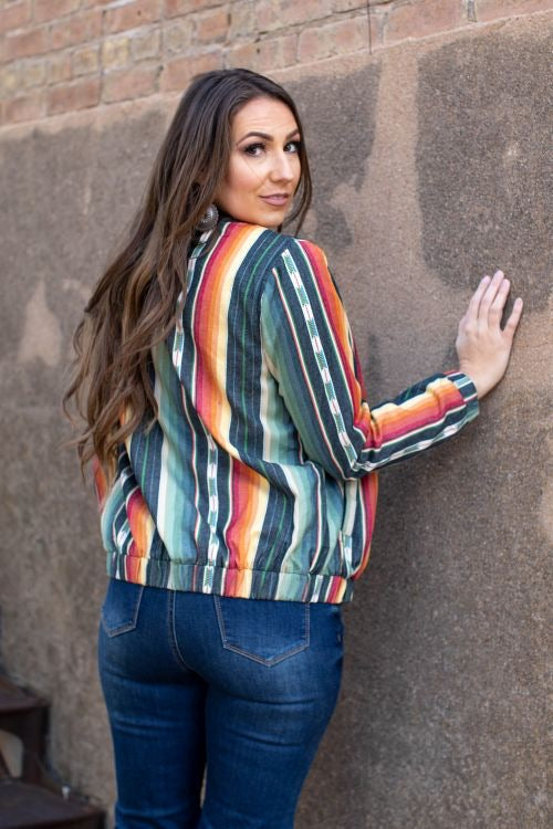 Charcoal Serape Bomber Jacket