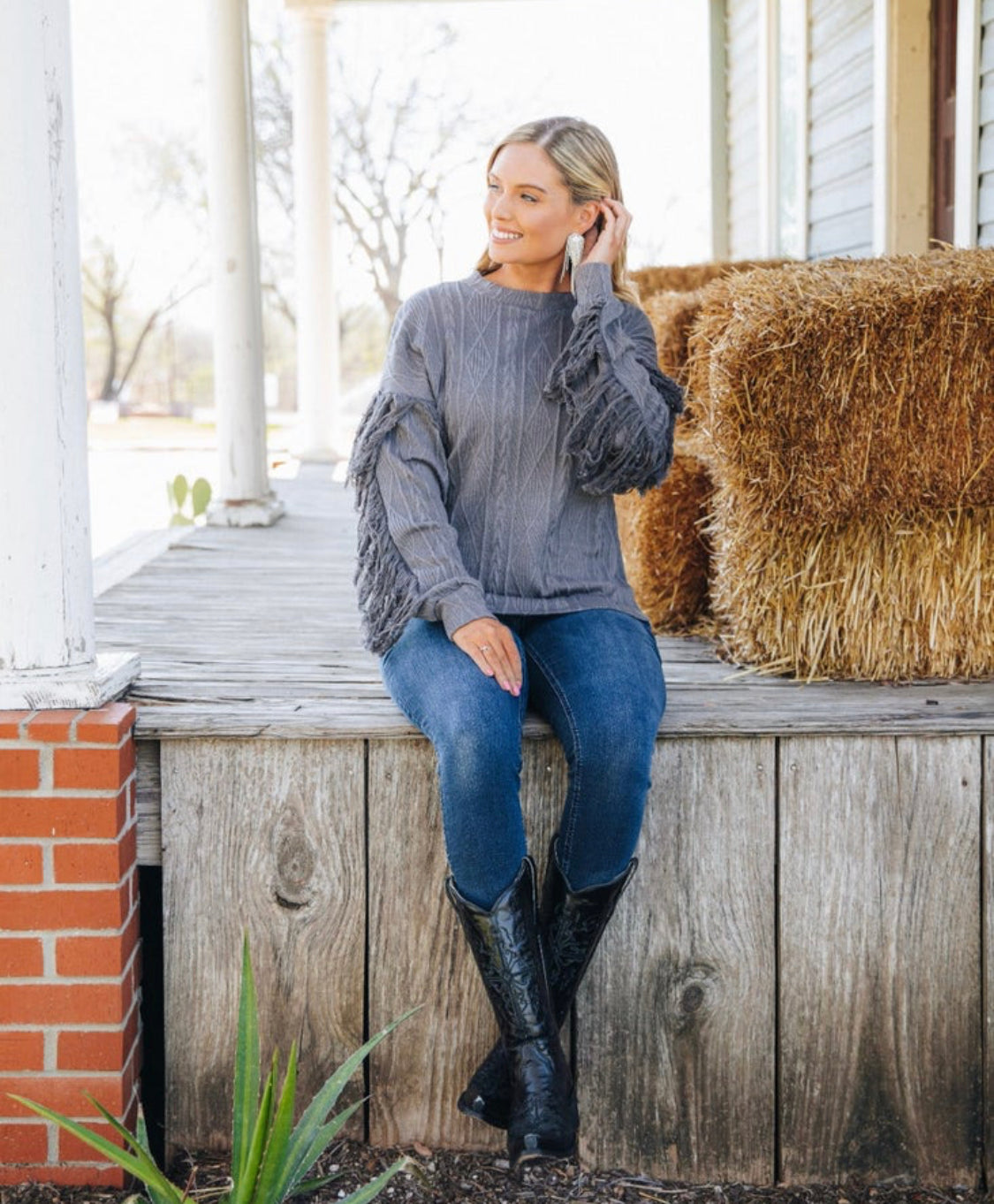 Smokey Mountains Fringe Sweater