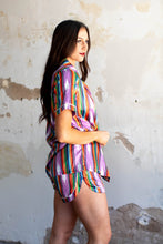 Load image into Gallery viewer, Violet Aztec Satin PJ’s
