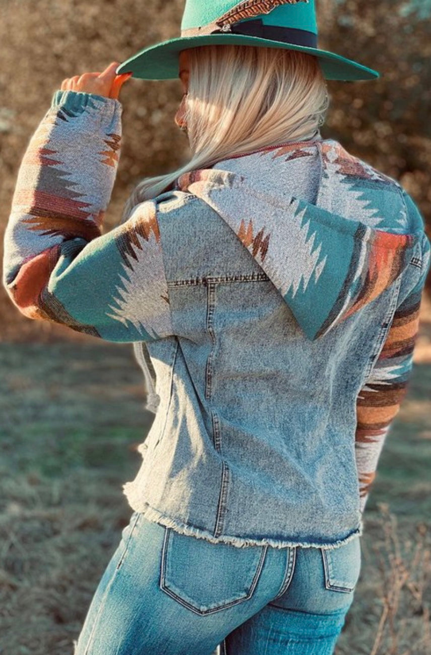 New Style Aztec Denim Jacket