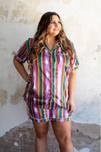 Load image into Gallery viewer, Violet Aztec Satin PJ’s
