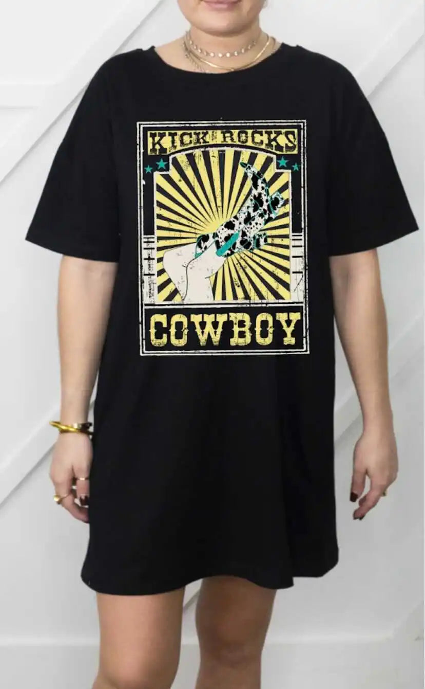 Kick Rocks Cowboy Tshirt Dress