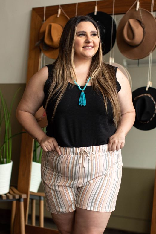 Stripes Linen Shorts