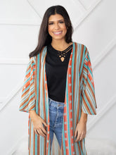 Load image into Gallery viewer, Squash Blossom Obsessed Turquoise Serape Kimono
