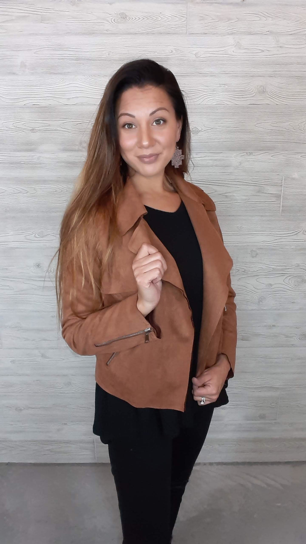 Iris suede motto jacket