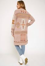 Load image into Gallery viewer, Dusty Rose Aztec Cardigan
