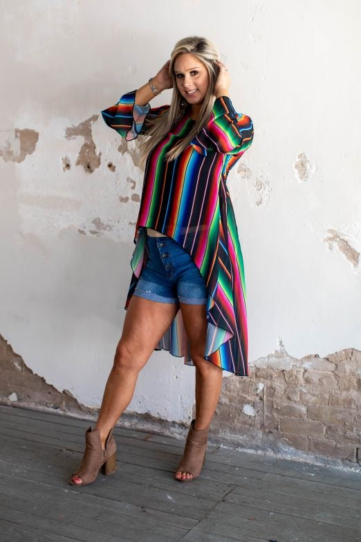 BLUE SERAPE HIGH LOW TOP