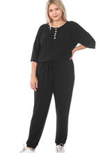 Load image into Gallery viewer, Black Tee Jogger Jumpsuit
