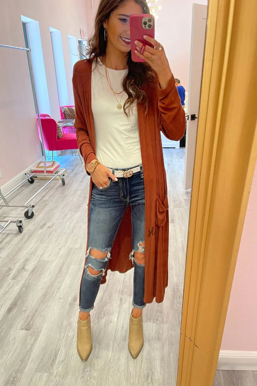 Spiced Up Long Pocket Cardigan