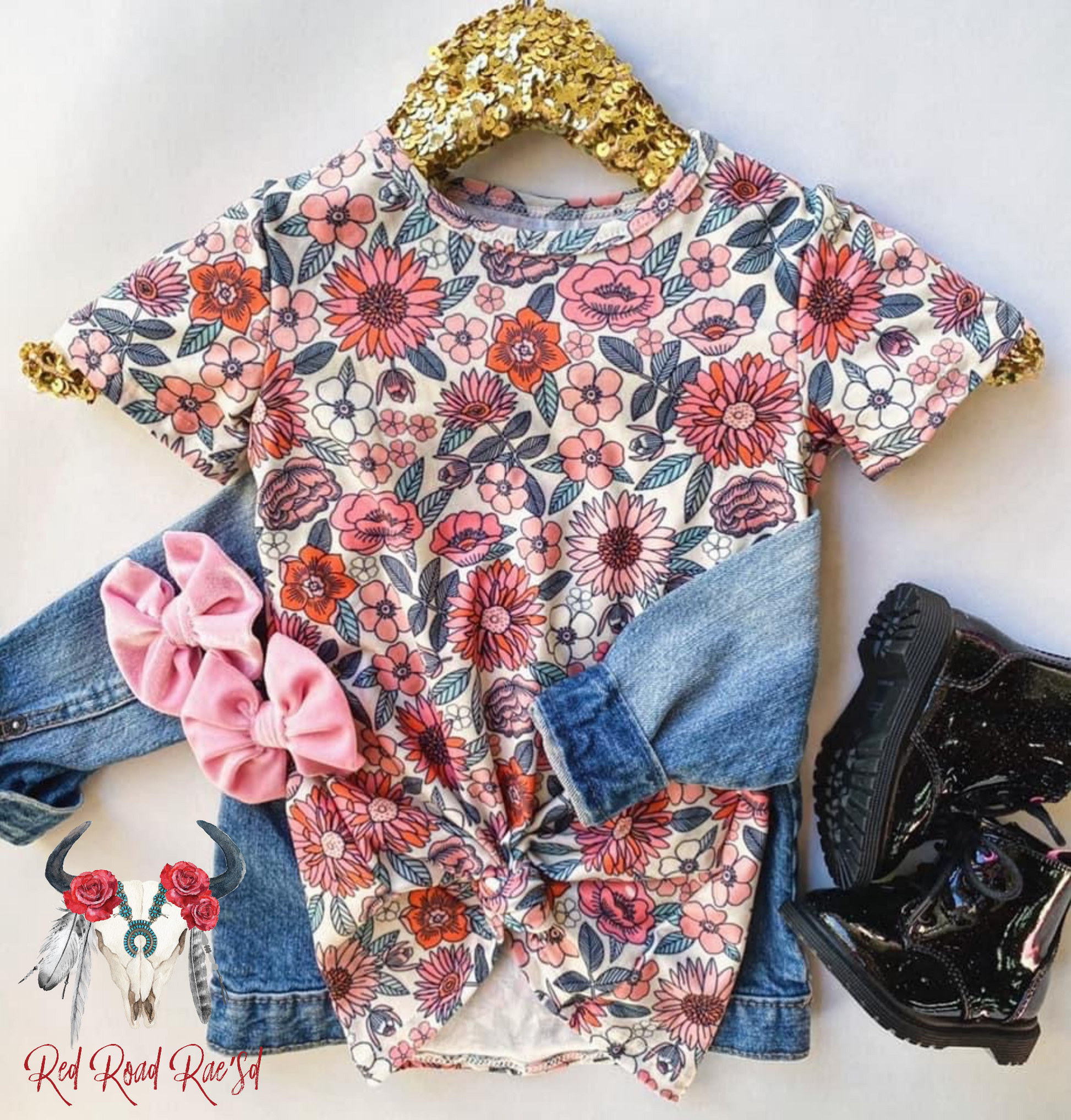 Pink Floral Tshirt Dress