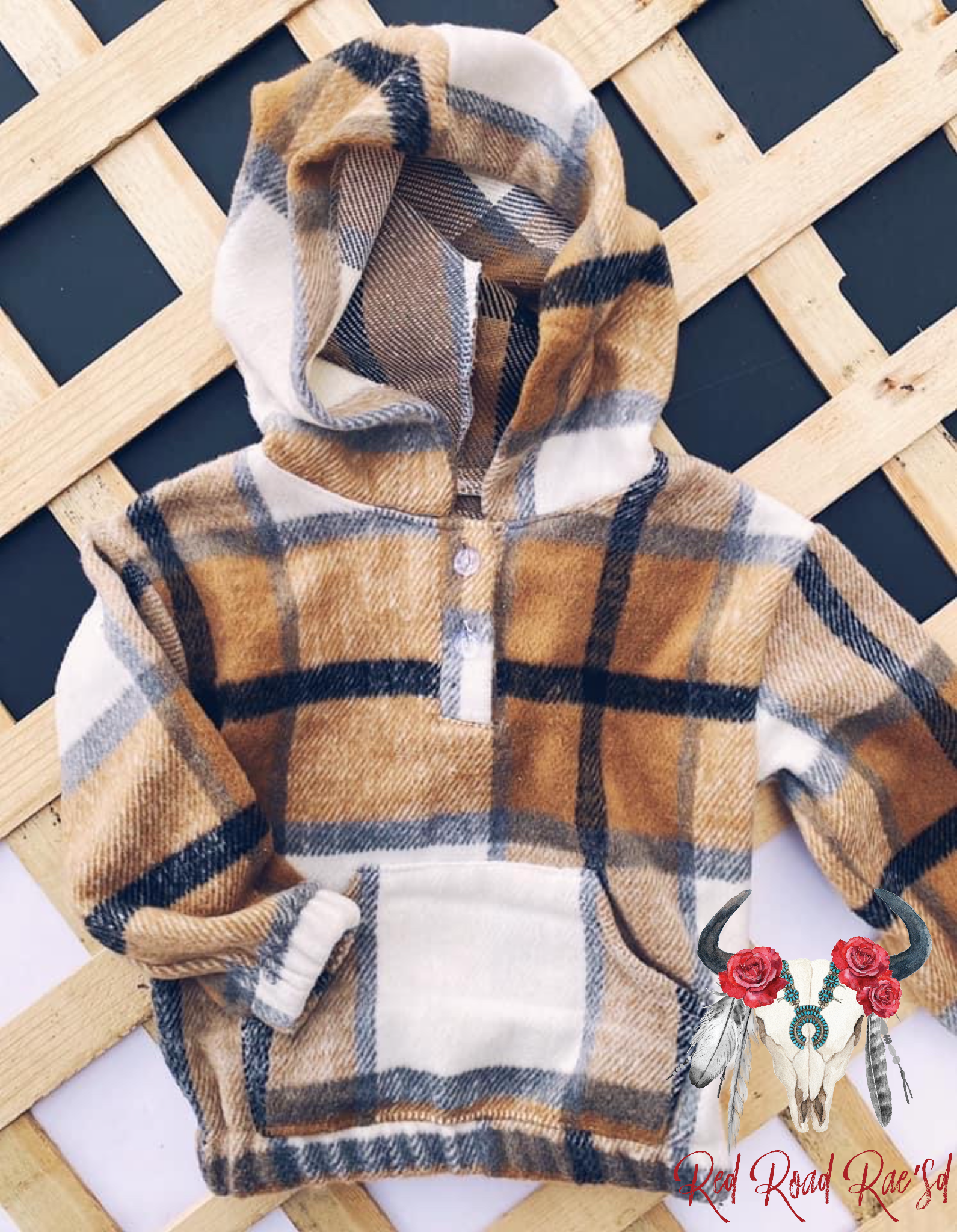 Mommy and Mini- Tan Plaid Shacket Hoodie