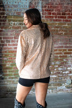 Load image into Gallery viewer, L &amp; B Rose Gold Sequin Moto Jacket
