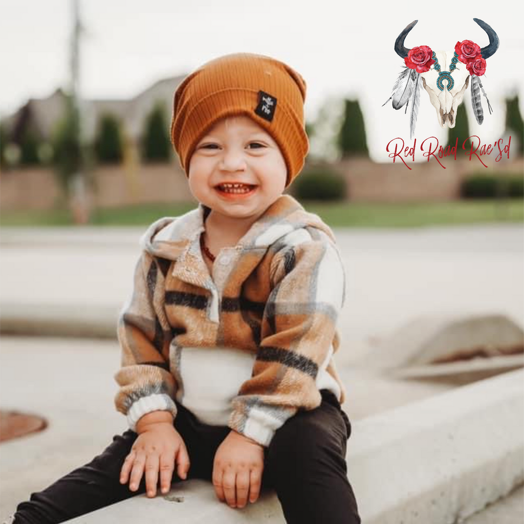 Mommy and Mini- Tan Plaid Shacket Hoodie