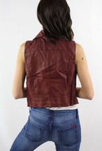 Load image into Gallery viewer, Wine vegan leather vest
