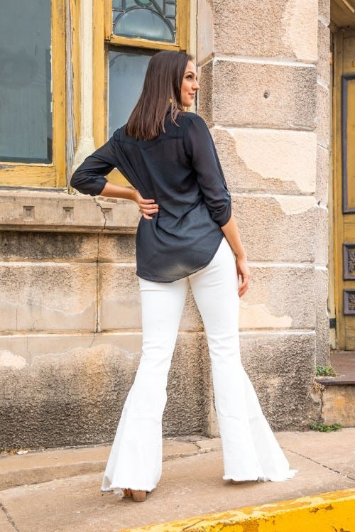 White denim bells