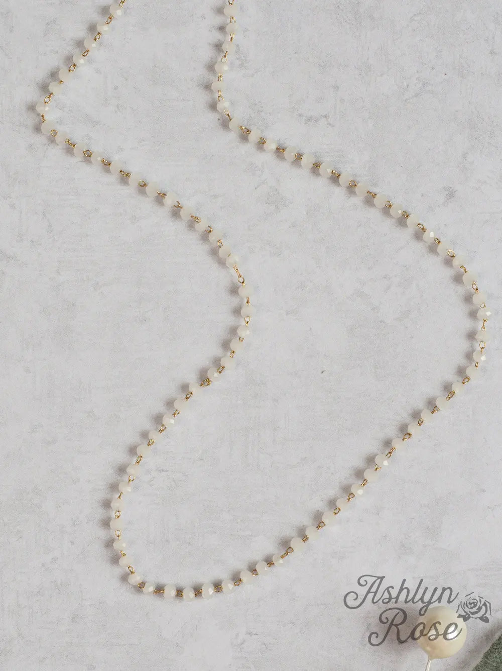 White Out On A Night Out White And Gold Beaded Necklace