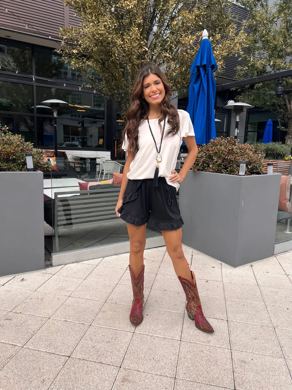 Minding My Business Ruffle Shorts