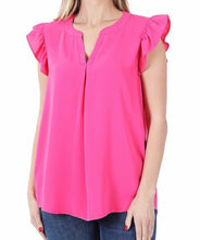 Load image into Gallery viewer, Fuchsia Ruffle Top
