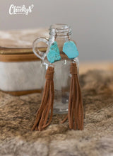 Load image into Gallery viewer, Presley Turquoise Tassel Earrings
