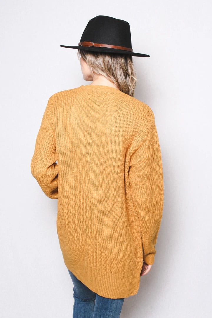 Mustard Cardigan Sweater