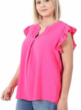 Load image into Gallery viewer, Fuchsia Ruffle Top
