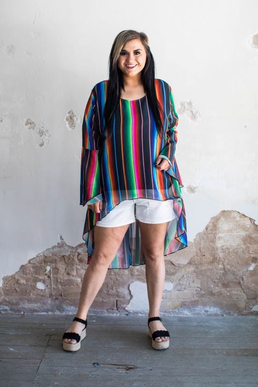 BLUE SERAPE HIGH LOW TOP