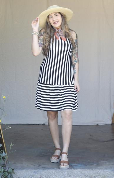 B/W striped dress