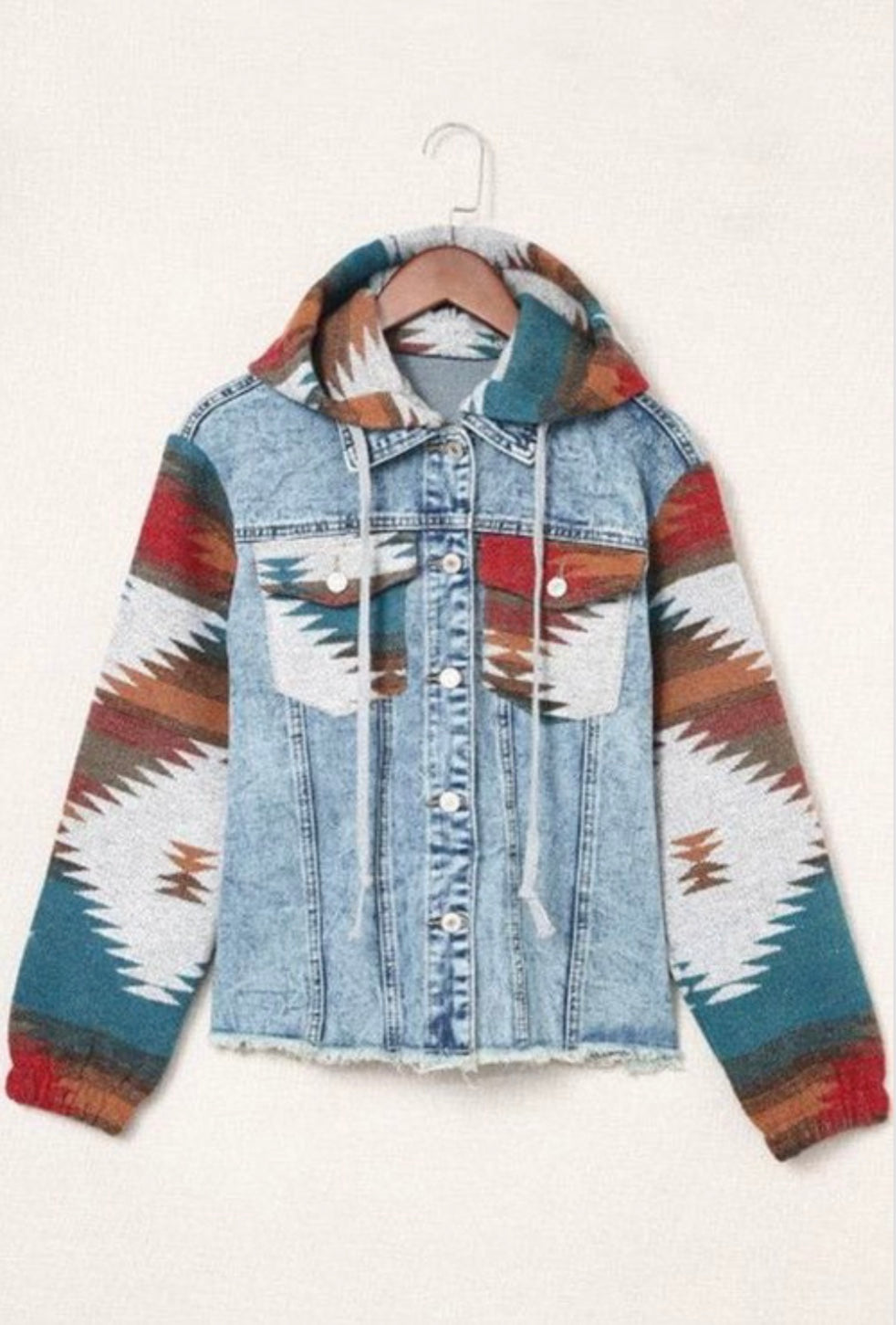 New Style Aztec Denim Jacket