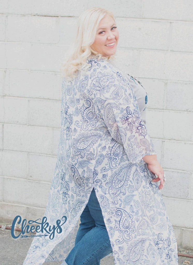 Justine paisley blue duster