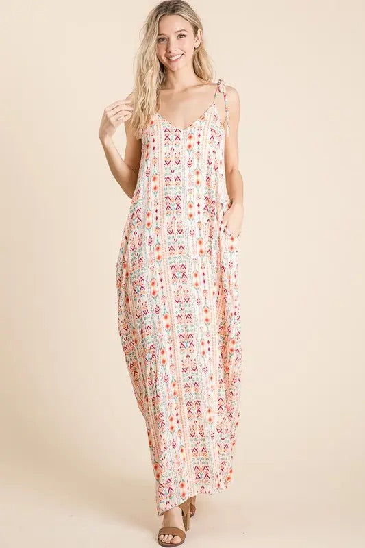 Hedy's Aztec Print Cami Maxi Dress