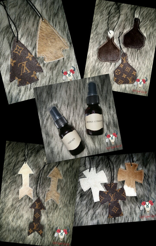 Designer Inspired and cowhide refreshing air freshener kit