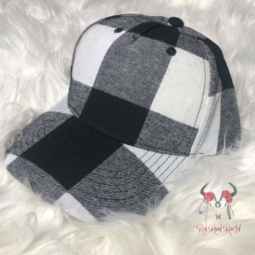 MH-Buffalo plaid cap