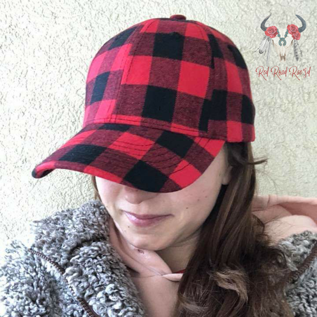 MH-Buffalo plaid cap